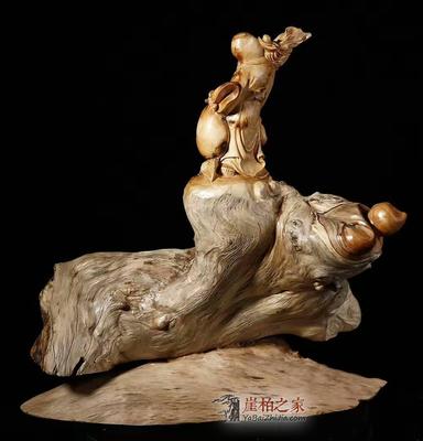 太行崖柏《壽星獻(xiàn)桃》,大師名作,意境悠遠(yuǎn)!